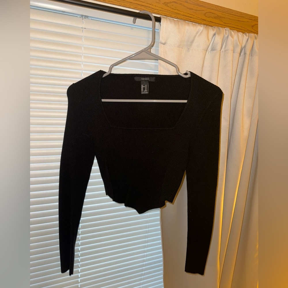 Black knit top